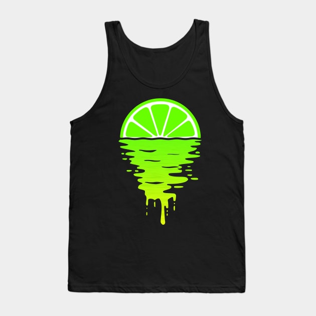 Lime 80s Sunset Tank Top by Nerd_art